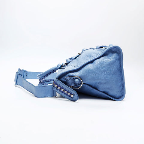 BALENCIAGA Leather Nano City Handbag blue WS20746