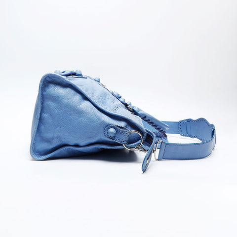 BALENCIAGA Leather Nano City Handbag blue WS20746