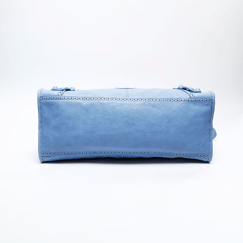 BALENCIAGA Leather Nano City Handbag blue WS20746