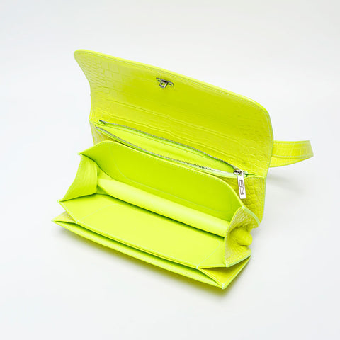 BALENCIAGA Embossed Leather Gossip Leather BB Shoulder Bag yellow WS20747
