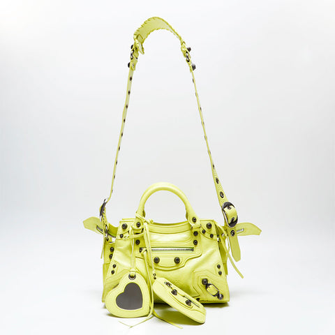 BALENCIAGA Giant Mini Nano City 2way Handbag yellow WS20748