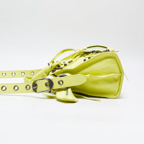 BALENCIAGA Giant Mini Nano City 2way Handbag yellow WS20748