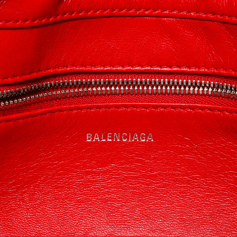 BALENCIAGA Leather Triangle Dull Duffle Shoulder Bag black WS20750