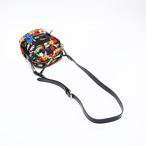 Miu Miu Canvas Jacquard Flower Shoulder Bag multicolor WS20752