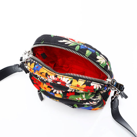 Miu Miu Canvas Jacquard Flower Shoulder Bag multicolor WS20752