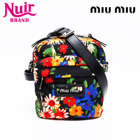 Miu Miu Canvas Jacquard Flower Shoulder Bag multicolor WS20752