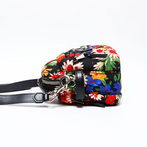 Miu Miu Canvas Jacquard Flower Shoulder Bag multicolor WS20752