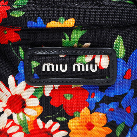 Miu Miu Canvas Jacquard Flower Shoulder Bag multicolor WS20752