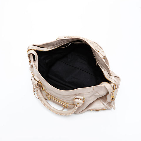 BALENCIAGA Metallic Edge City Handbag beige WS20753