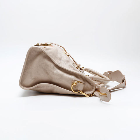 BALENCIAGA Metallic Edge City Handbag beige WS20753