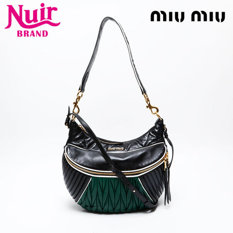 Miu Miu Materasse leather Shoulder Bag black WS20754