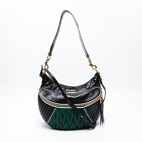 Miu Miu Materasse leather Shoulder Bag black WS20754