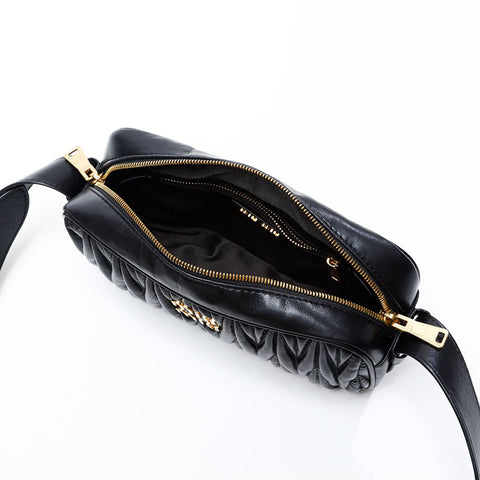 Miu Miu Matelasse Camera Bag Shoulder Bag black WS20755