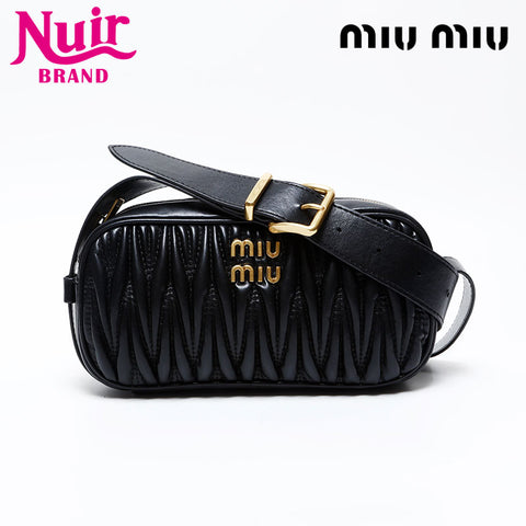 Miu Miu Matelasse Camera Bag Shoulder Bag black WS20755