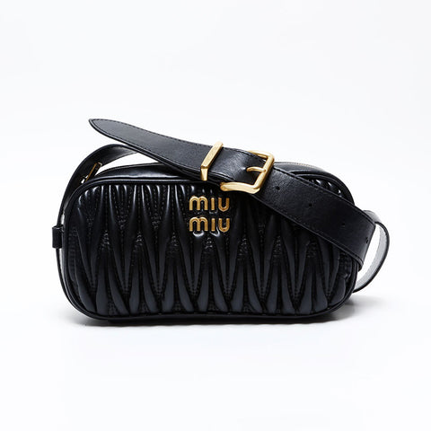 Miu Miu Matelasse Camera Bag Shoulder Bag black WS20755