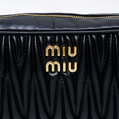 Miu Miu Matelasse Camera Bag Shoulder Bag black WS20755