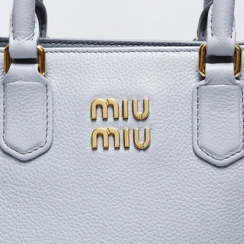 Miu Miu Leather 2way Jacquard Handbag gray WS20756