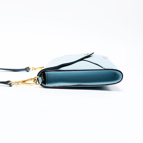 Miu Miu Leather Letters Shoulder Bag blue WS20757
