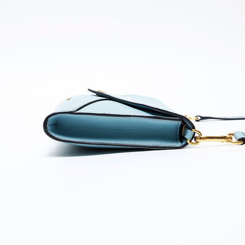 Miu Miu Leather Letters Shoulder Bag blue WS20757
