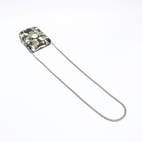 Miu Miu Camouflage Crystal Pochette Phone Case Shoulder Bag green WS20758