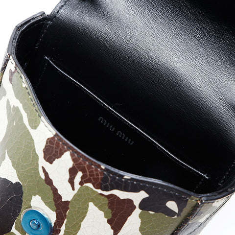 Miu Miu Camouflage Crystal Pochette Phone Case Shoulder Bag green WS20758