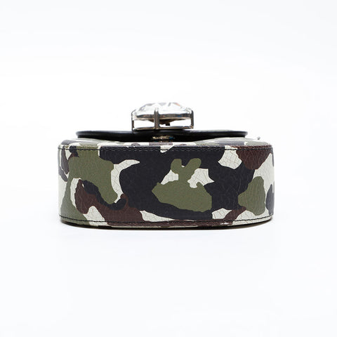 Miu Miu Camouflage Crystal Pochette Phone Case Shoulder Bag green WS20758