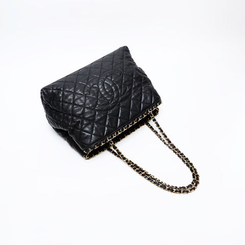 CHANEL No. 16 2012 COCO Mark Lambskin Chain Shoulder Bag black WS20759