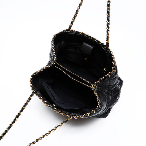 CHANEL No. 16 2012 COCO Mark Lambskin Chain Shoulder Bag black WS20759