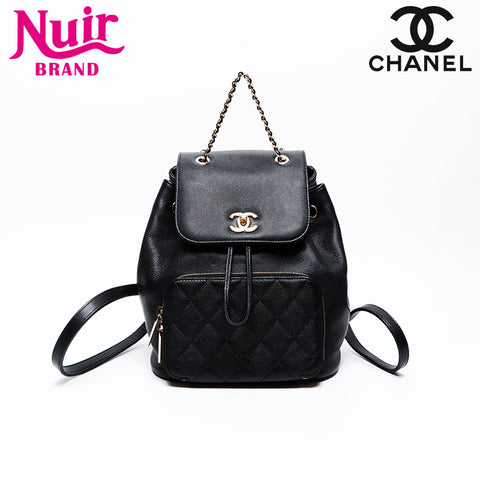 CHANEL 25th series 2018 Caviar Skin Chain Mini Backpack Â· Daypack black WS20760