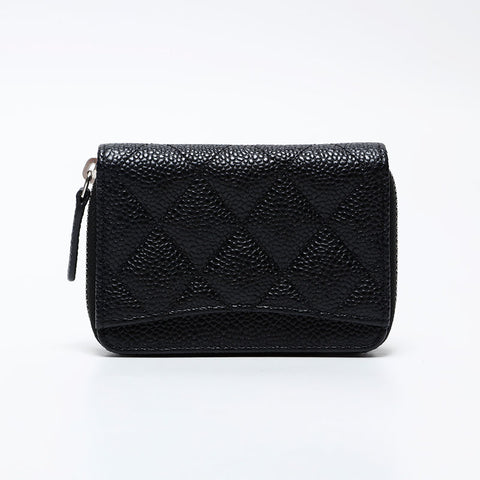 CHANEL No. 28 Caviar Zipper Compact Wallet 2019 Coin case black WS20762
