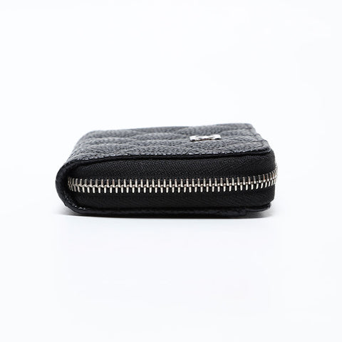 CHANEL No. 28 Caviar Zipper Compact Wallet 2019 Coin case black WS20762