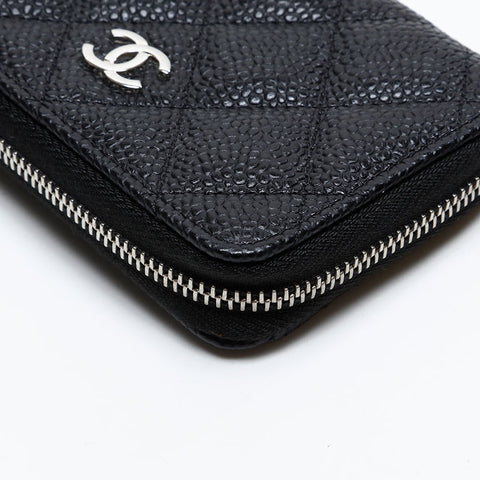 CHANEL No. 28 Caviar Zipper Compact Wallet 2019 Coin case black WS20762