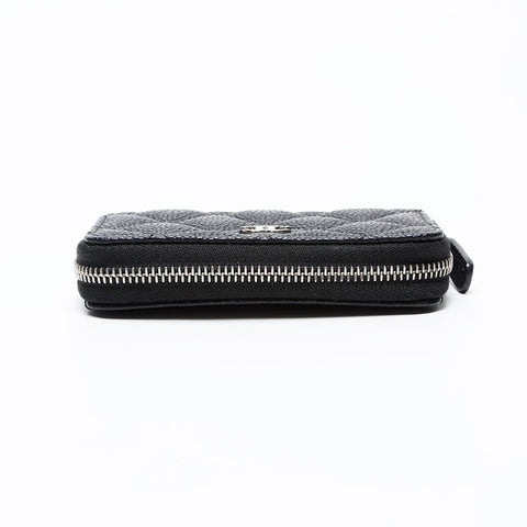 CHANEL No. 28 Caviar Zipper Compact Wallet 2019 Coin case black WS20762