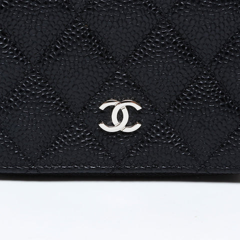 CHANEL No. 28 Caviar Zipper Compact Wallet 2019 Coin case black WS20762