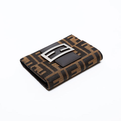 FENDI Zucca Mamma Compact Wallet Tri-fold wallet Brown WS20763
