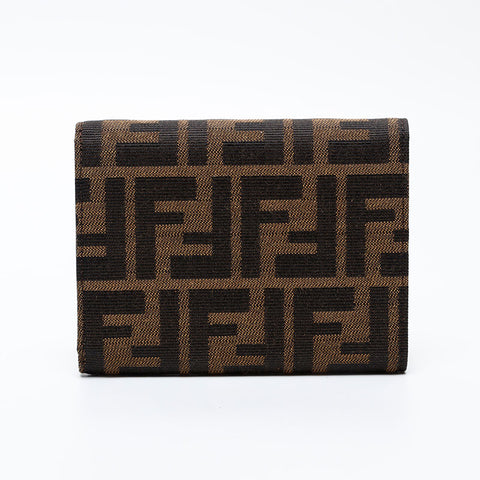 FENDI Zucca Mamma Compact Wallet Tri-fold wallet Brown WS20763