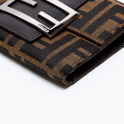 FENDI Zucca Mamma Compact Wallet Tri-fold wallet Brown WS20763