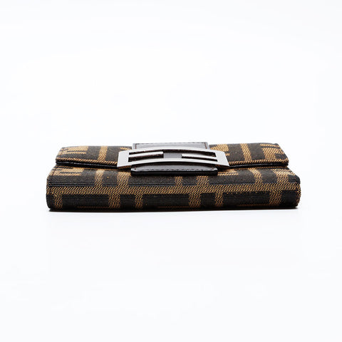 FENDI Zucca Mamma Compact Wallet Tri-fold wallet Brown WS20763