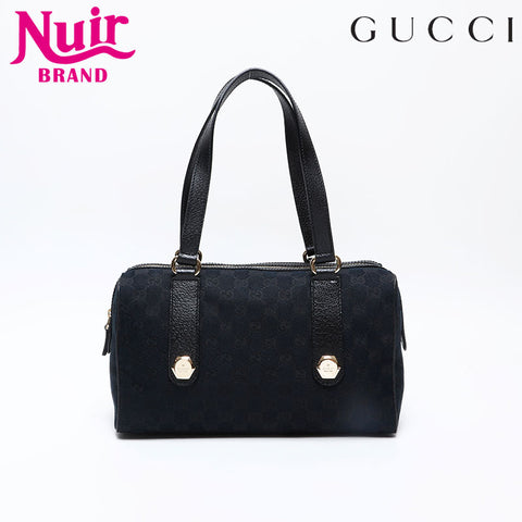 [LUV IS TRUE]★DN BOSTON BAG GUCCI GG canvas Boston bag Handbag black WS20764 – NUIR VINTAGE