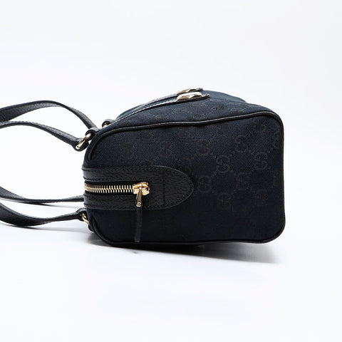 GUCCI GG canvas Boston bag Handbag black WS20764
