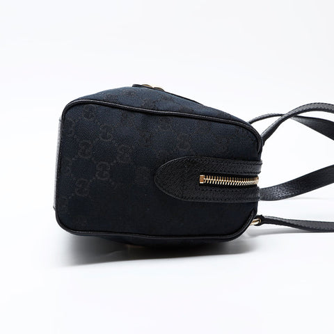 [LUV IS TRUE]★DN BOSTON BAG GUCCI GG canvas Boston bag Handbag black WS20764 – NUIR VINTAGE