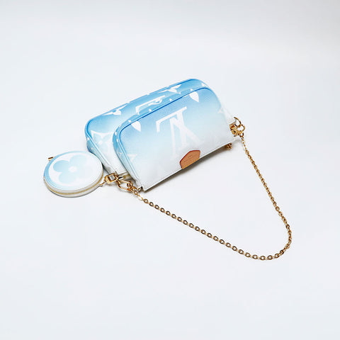 LOUIS VUITTON 2021 Monogram Multi Pochette Accessoires Handbag blue WS20768