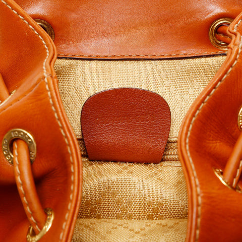 GUCCI Old Gucci Bamboo Sherry Line Backpack Â· Daypack Brown WS20773