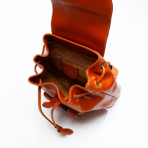 GUCCI Old Gucci Bamboo Sherry Line Backpack Â· Daypack Brown WS20773