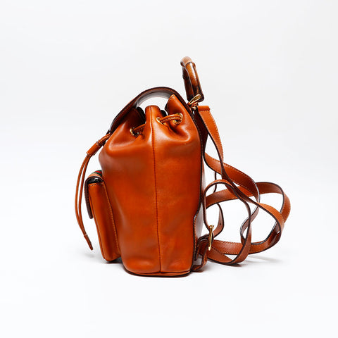 GUCCI Old Gucci Bamboo Sherry Line Backpack Â· Daypack Brown WS20773