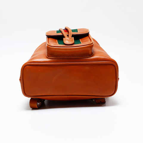 GUCCI Old Gucci Bamboo Sherry Line Backpack Â· Daypack Brown WS20773