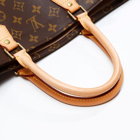 LOUIS VUITTON 2003 Monogram Sac Plat Handbag Brown WS20781