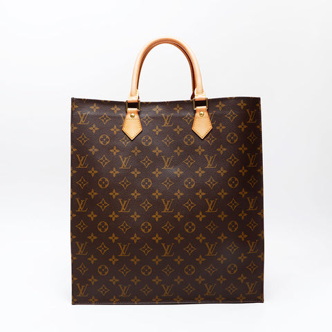 LOUIS VUITTON 2003 Monogram Sac Plat Handbag Brown WS20781
