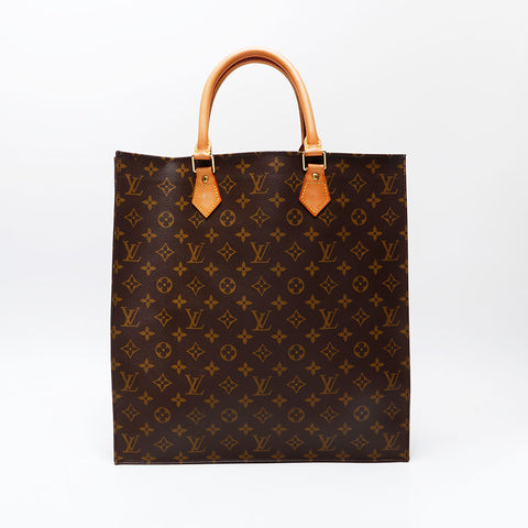 LOUIS VUITTON 2003 Monogram Sac Plat Handbag Brown WS20781