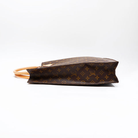 LOUIS VUITTON 2003 Monogram Sac Plat Handbag Brown WS20781